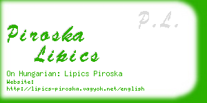 piroska lipics business card